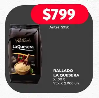 Supermercados Tadicor RALLADO LA QUESERA X 100 G oferta