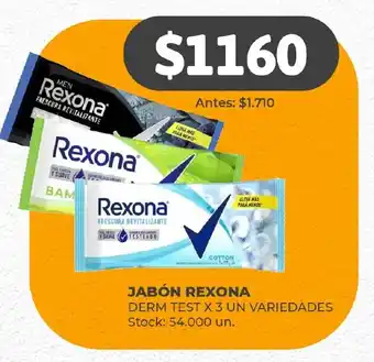 Supermercados Tadicor JABÓN REXONA DERM TEST X 3 UN VARIEDADES oferta