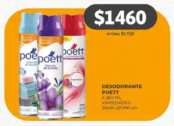 Supermercados Tadicor DESODORANTE POETT X 360 ML VARIEDADES oferta