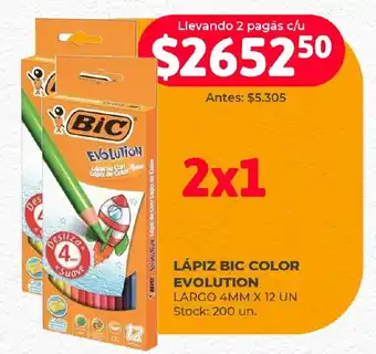 Supermercados Tadicor LÁPIZ BIC COLOR EVOLUTION LARGO 4MM X 12 UN oferta