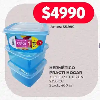 Supermercados Tadicor HERMÉTICO PRACTI HOGAR COLOR SET X 3 UN oferta