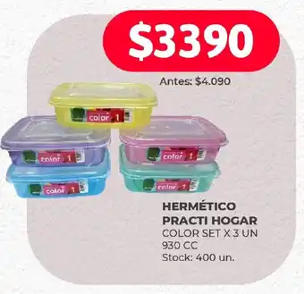 Supermercados Tadicor HERMÉTICO PRACTI HOGAR COLOR SET X 3 UN oferta