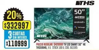 Coto THS TV LED SMART 50" 4K THS50UHD oferta