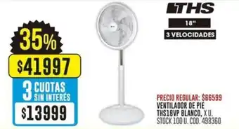 THS VENTILADOR DE PIE THS18VP BLANCO