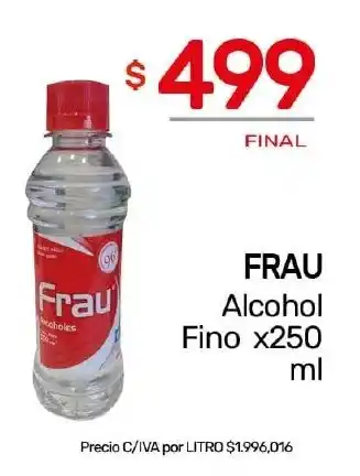 Nini Mayorista FRAU Alcohol Fino x 250 ml oferta