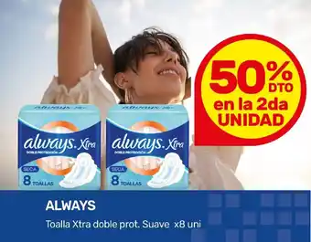 Nini Mayorista ALWAYS Toalla Xtra doble prot. Suave x 8 uni oferta