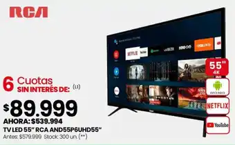 Changomas RGA TV LED 55" RCA AND55P6UHD55" oferta