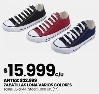 Changomas ZAPATILLAS LONA VARIOS COLORES Talles 35 al 44 oferta