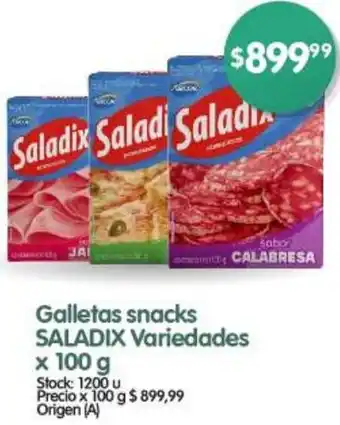 Supermercados Buenos Días Galletas snacks SALADIX Variedades x 100g oferta