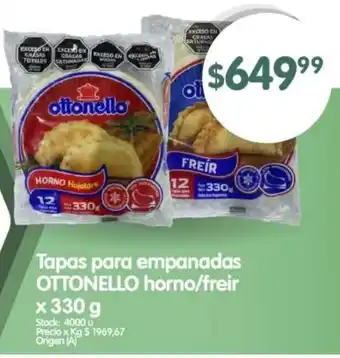 Supermercados Buenos Días Tapas para empanadas OTTONELLO horno/freir x 330g oferta