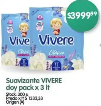 Supermercados Buenos Días Suavizante VIVERE doy pack x 3It oferta