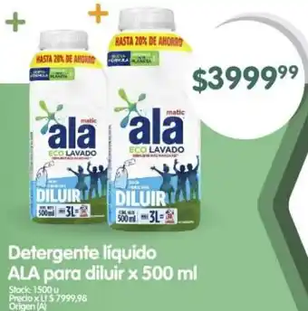 Supermercados Buenos Días Detergente líquido ALA para diluir x 500ml oferta