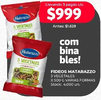 Supermercados Tadicor FIDEOS MATARAZZO 3 VEGETALES x 500g oferta