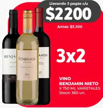 Supermercados Tadicor VINO BENJAMIN NIETO X 750ML oferta