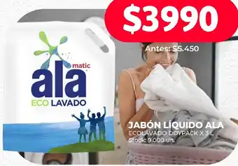 Supermercados Tadicor JABÓN LÍQUIDO ALA ECOLAVADO DOYPACK X 3L oferta