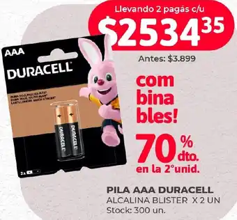 Supermercados Tadicor PILA AAA DURACELL ALCALINA BLISTER X 2 UN oferta