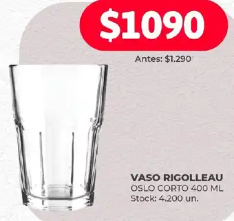 Supermercados Tadicor VASO RIGOLLEAU OSLO CORTO 400ML oferta