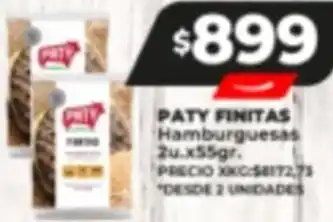 Supermayorista Vital PATY FINITAS Hamburguesas 2u x 55gr oferta