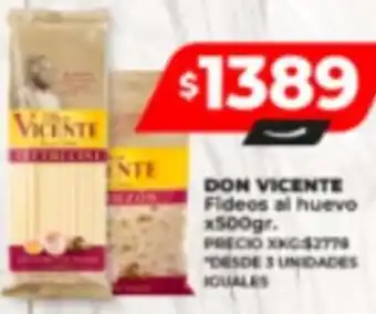 Supermayorista Vital DON VICENTE Fideos al huevo x 500gr oferta