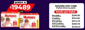 Supermayorista Vital HUGGIES SUP: CARE Pañal Ahorra pack Mx68u oferta