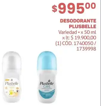 Makro DESODORANTE PLUSBELLE Variedad x 50ml oferta