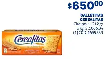 Makro GALLETITAS CEREALITAS Clásicas x 212 gr oferta