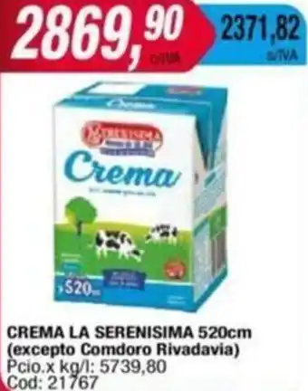 Maxiconsumo CREMA LA SERENISIMA 520cm oferta