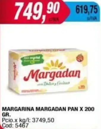 Maxiconsumo MARGARINA MARGADAN PAN X 200GR oferta