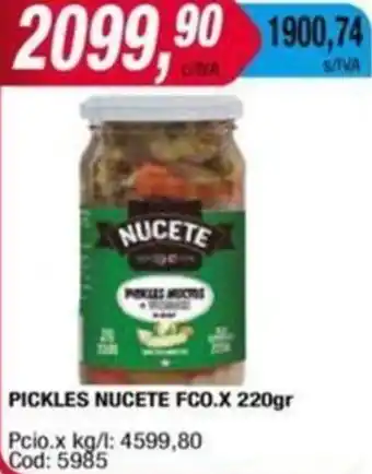 Maxiconsumo PICKLES NUCETE FCO.X 220gr oferta