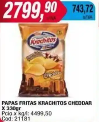 Maxiconsumo PAPAS FRITAS KRACHITOS CHEDDAR X 330gr oferta