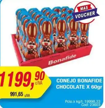 Maxiconsumo CONEJO BONAFIDE CHOCOLATE X 60gr oferta