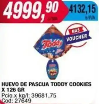 Maxiconsumo HUEVO DE PASCUA TODDY COOKIES X 126GR oferta