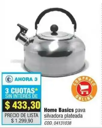 Home Basics Pava Silvadora Plateada