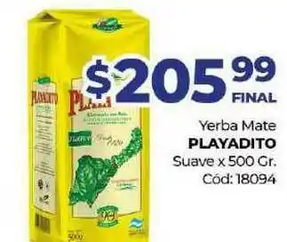 Diarco Yerba Mate Playadito Suave x 500gr oferta