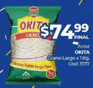 Diarco Arroz Okita Grano Largo x 1kg oferta