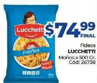 Diarco Fideos Lucchetti Moños x 500gr oferta