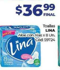 Diarco Toallas Lina Aloe Con Alas x 8un oferta