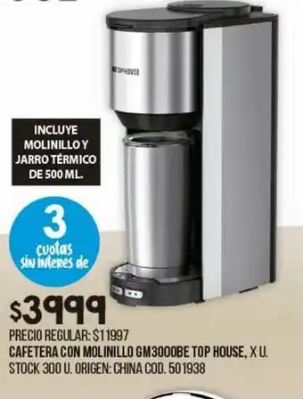 Coto Cafetera Con Molinillo Gm3000be Top House oferta