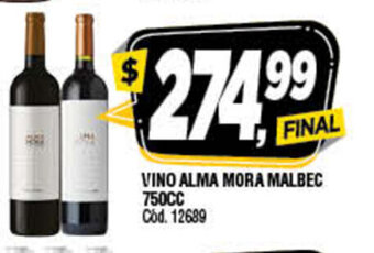 Supermercados Yaguar Vino Alma Mora Malbec 750cc oferta