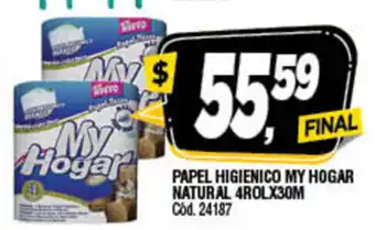 Supermercados Yaguar My Hogar Papel Higienico Natural 4Rolx30M oferta