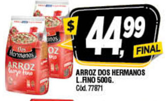 Supermercados Yaguar Arroz Dos Hermanos L.Fino 500g oferta