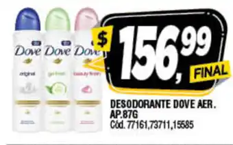 Supermercados Yaguar Dove Desodorante Aer Ap 87g oferta