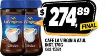Supermercados Yaguar Cafe La Virginia Azul Inst 170g oferta
