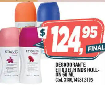 Supermercados Yaguar Etiquet Desodorante Roll On Masculino x 60gr oferta