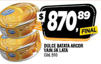 Supermercados Yaguar Arcor Dulce Batata Vain 5k Lata oferta
