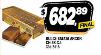 Supermercados Yaguar Arcor Dulce Batata Ch. 5k Cj oferta