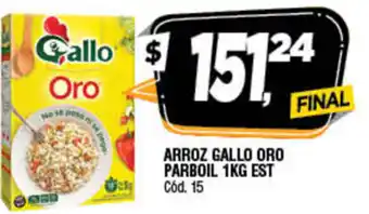 Supermercados Yaguar Gallo Oro Arroz Parboil 1kg oferta