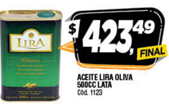 Supermercados Yaguar Aceite Lira oliva 500cc Lata oferta