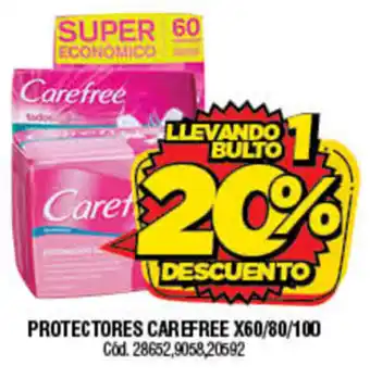 Supermercados Yaguar Protectores Carefree x 60 oferta