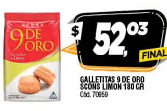 Supermercados Yaguar 9 De Oro Galletitas Scons Limon 180gr oferta